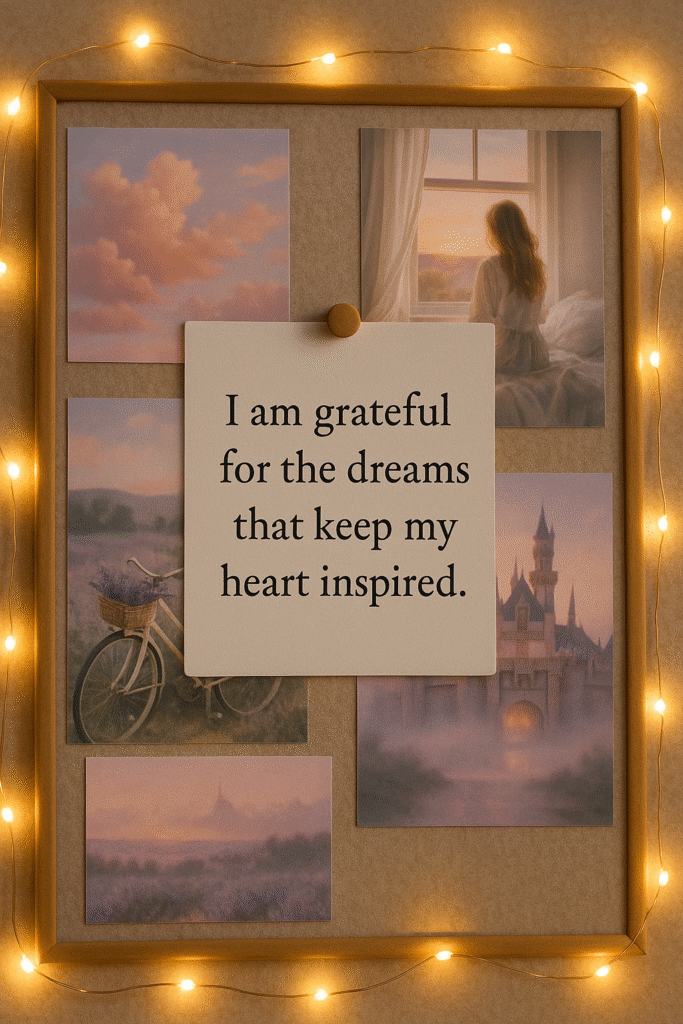 I am grateful for the dreams that keep my heart inspired.
