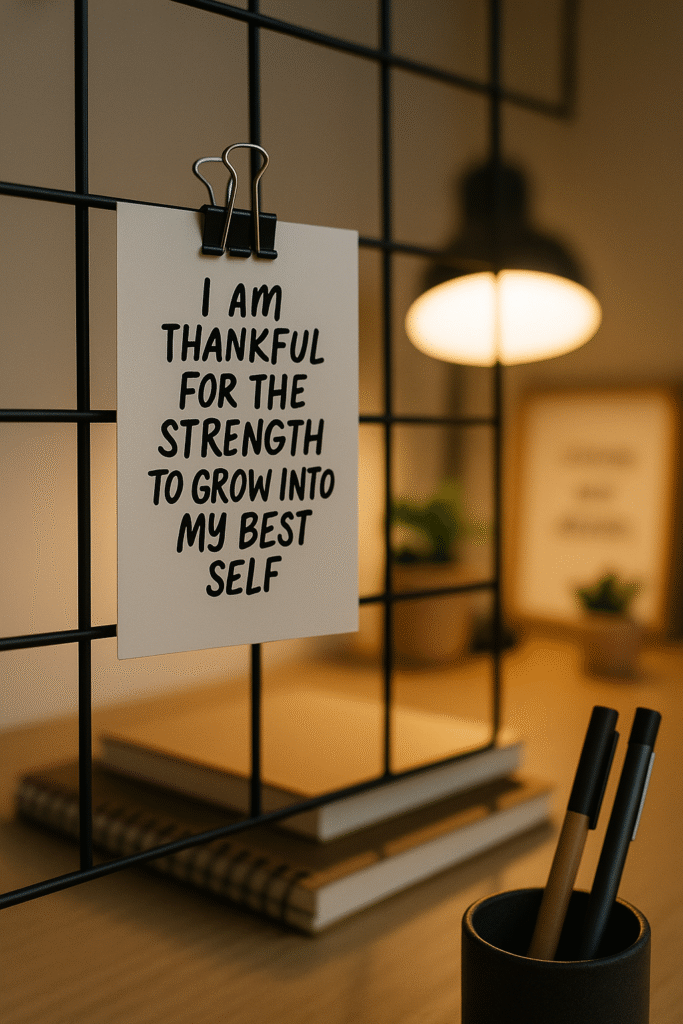 I am thankful for the strength to grow into my best self.