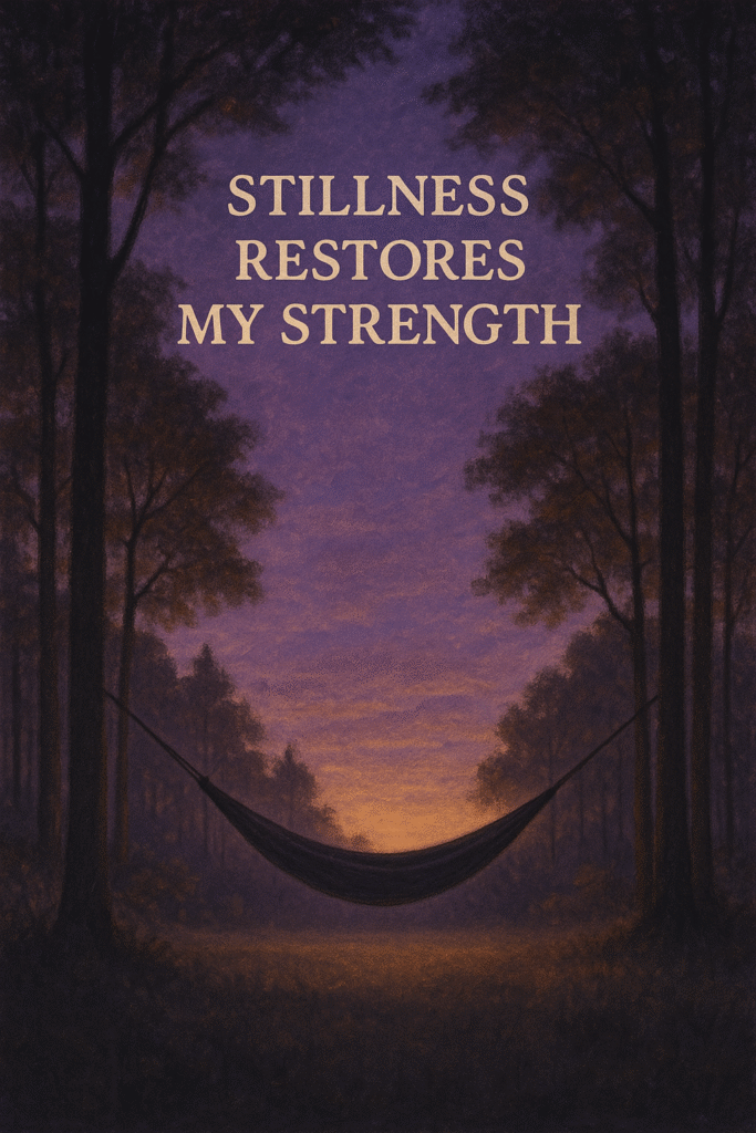 Stillness restores my strength.