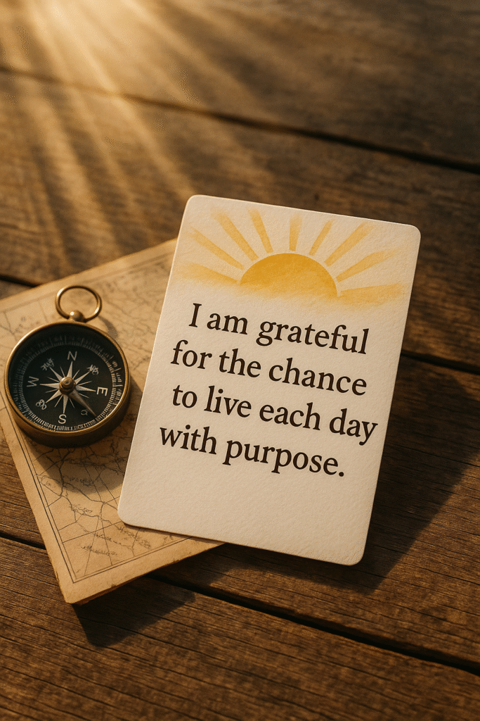 I am grateful for the chance to live each day with purpose.