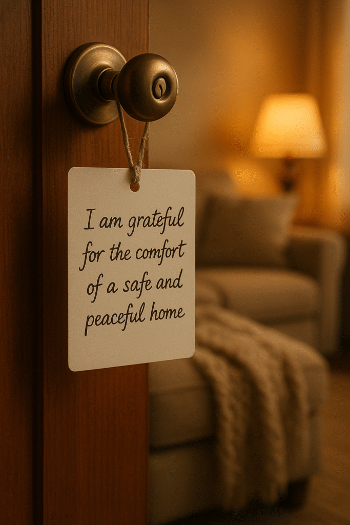 I am grateful for the comfort of a safe and peaceful home.