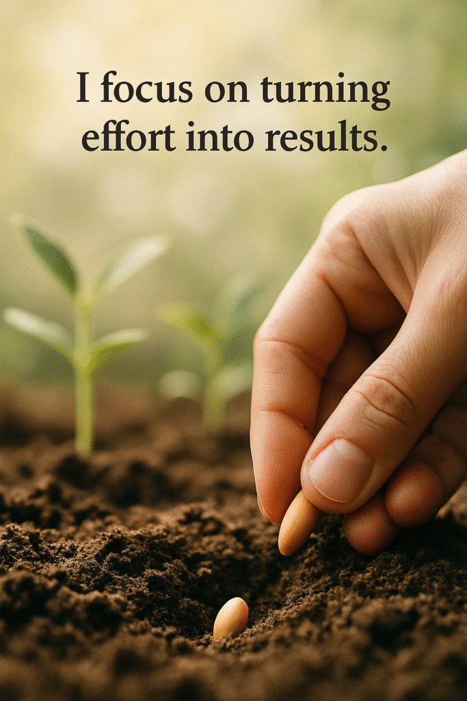 I focus on turning effort into results.