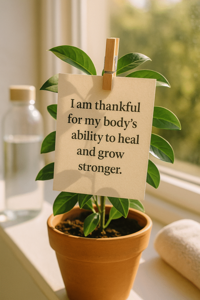 I am thankful for my body’s ability to heal and grow stronger.