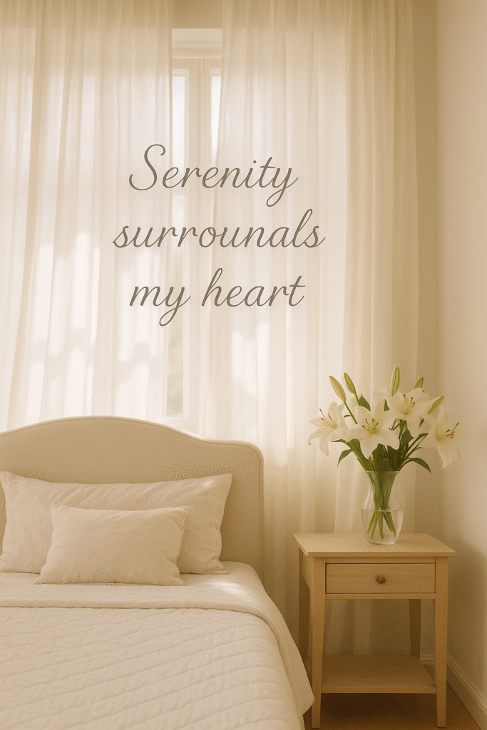 Serenity surrounds my heart.