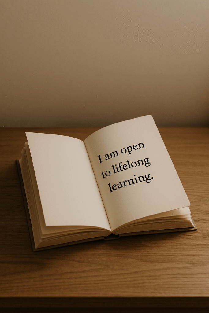 I am open to lifelong learning.