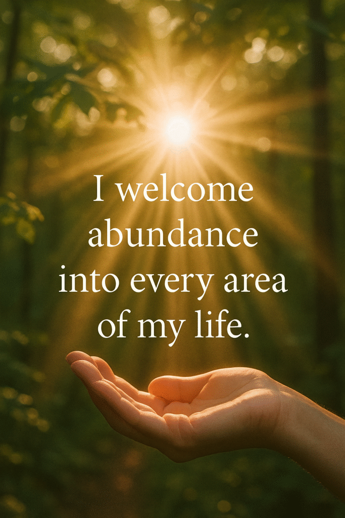 I welcome abundance into every area of my life.