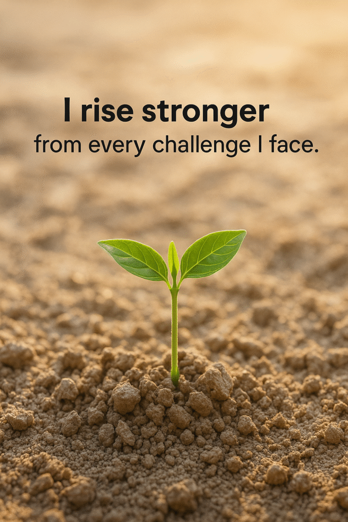 I rise stronger from every challenge I face.
