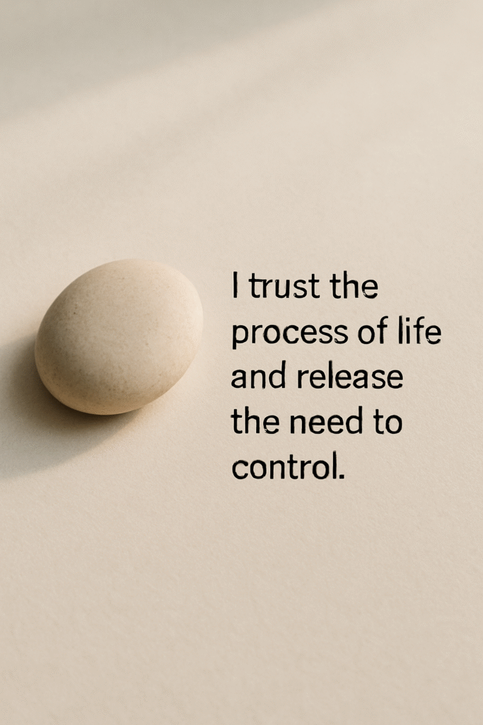 I trust the process of life and release the need to control.