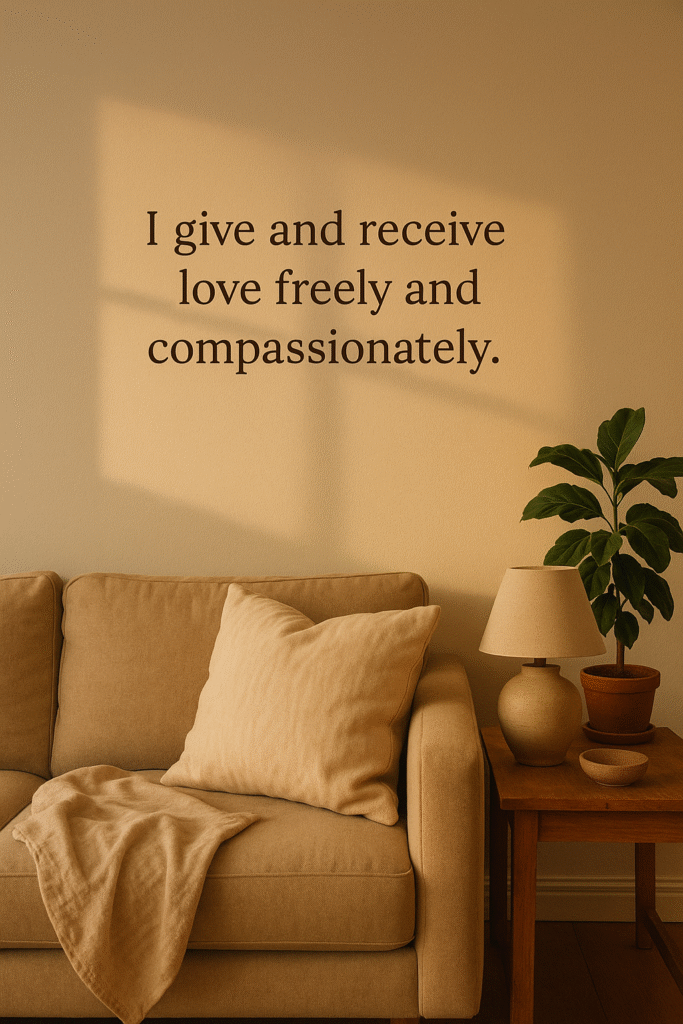 I give and receive love freely and compassionately.