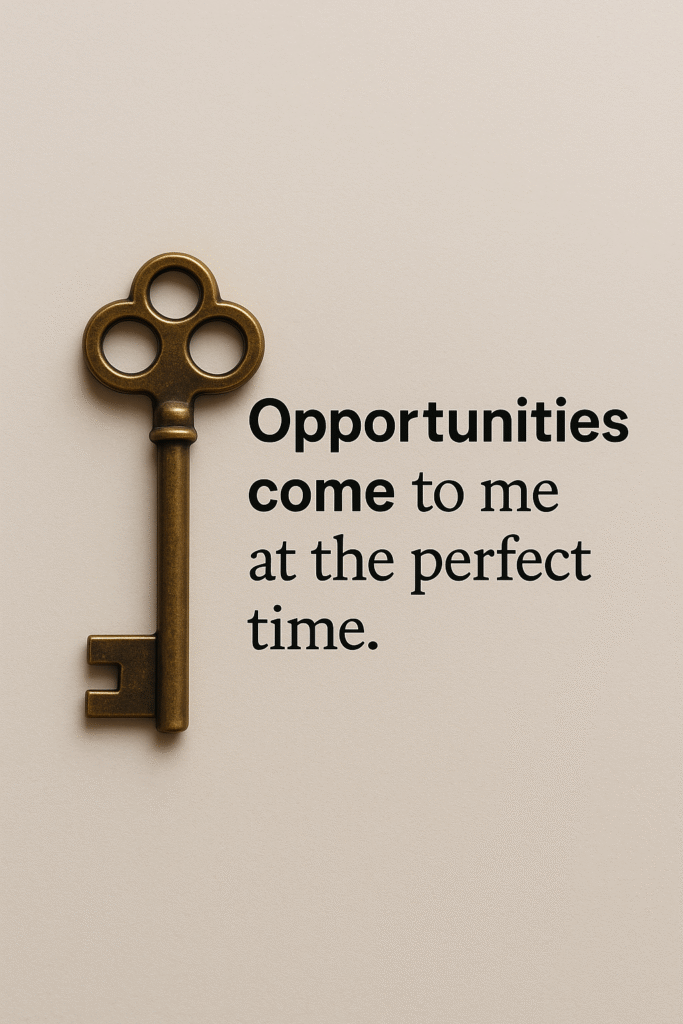 Opportunities come to me at the perfect time.