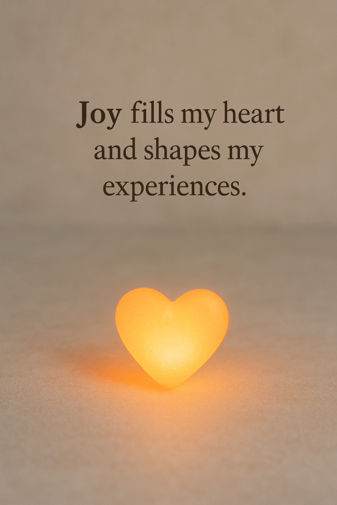 Joy fills my heart and shapes my experiences.