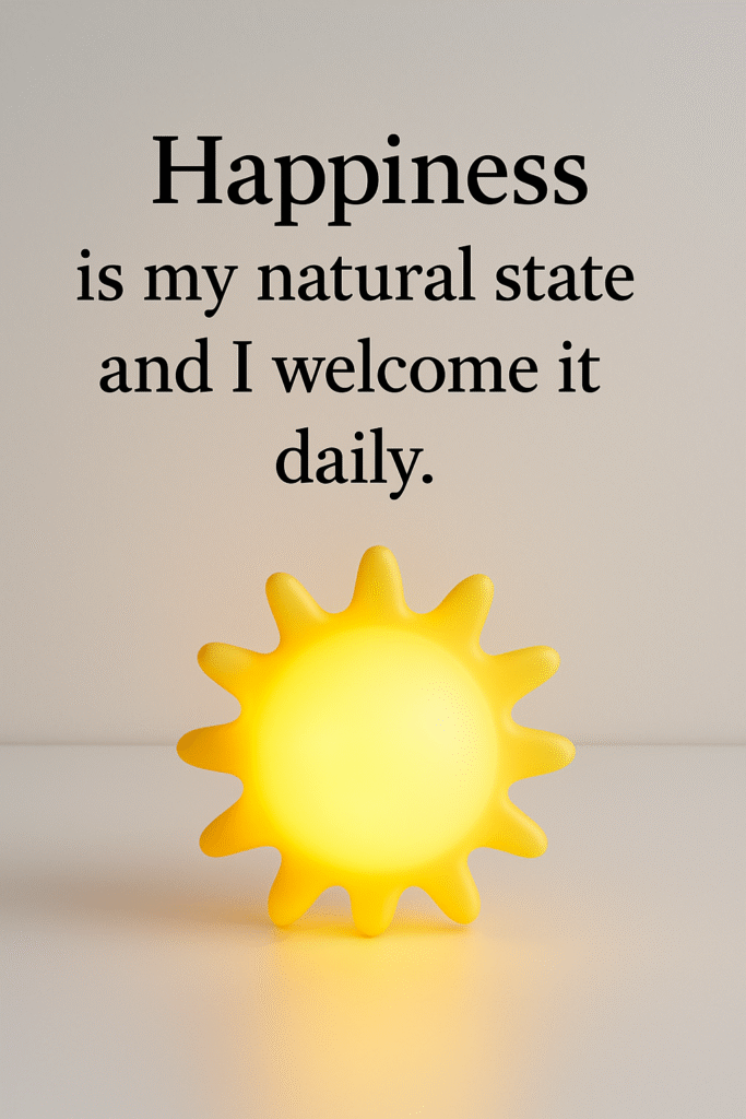 Happiness is my natural state and I welcome it daily.